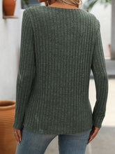 Load image into Gallery viewer, Mandy Ribbed V-Neck Long Sleeve T-Shirt