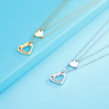 Load image into Gallery viewer, Stainless Steel Cutout Heart Double-Layered Necklace