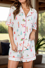 Load image into Gallery viewer, Printed Short Sleeve Top and Shorts Lounge Set