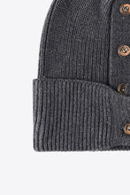 Load image into Gallery viewer, Button Detail Rib-Knit Cuff Beanie