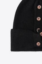 Load image into Gallery viewer, Button Detail Rib-Knit Cuff Beanie