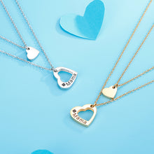 Load image into Gallery viewer, Stainless Steel Cutout Heart Double-Layered Necklace