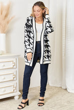 Load image into Gallery viewer, Houndstooth Open Front Longline Cardigan