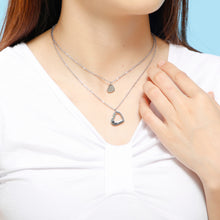 Load image into Gallery viewer, Stainless Steel Cutout Heart Double-Layered Necklace