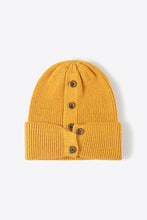 Load image into Gallery viewer, Button Detail Rib-Knit Cuff Beanie