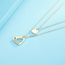 Load image into Gallery viewer, Stainless Steel Cutout Heart Double-Layered Necklace