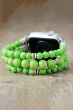 Load image into Gallery viewer, Synthetic Imperial Jasper Beaded Watchband Bracelet