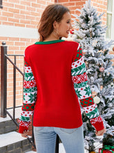 Load image into Gallery viewer, Christmas Tree Graphic Round Neck Sweater