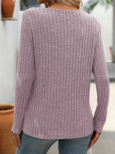 Load image into Gallery viewer, Mandy Ribbed V-Neck Long Sleeve T-Shirt