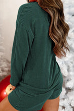 Load image into Gallery viewer, MERRY Round Neck Long Sleeve Top and Shorts Lounge Set