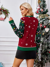 Load image into Gallery viewer, Christmas Element Round Neck Long Sleeve Sweater