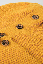 Load image into Gallery viewer, Button Detail Rib-Knit Cuff Beanie