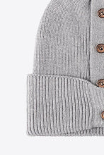 Load image into Gallery viewer, Button Detail Rib-Knit Cuff Beanie