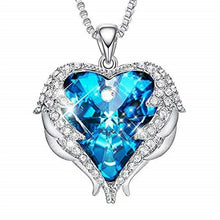 Load image into Gallery viewer, Guardian Angel Wing Heart Necklace