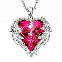 Load image into Gallery viewer, Guardian Angel Wing Heart Necklace