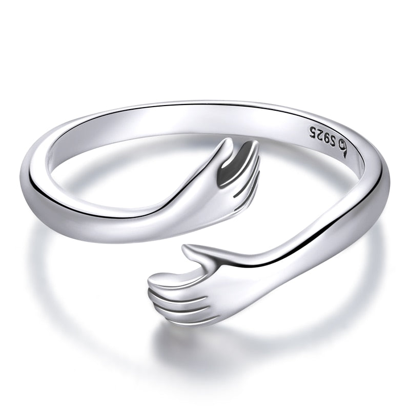 Sterling Silver Hug Ring for Women