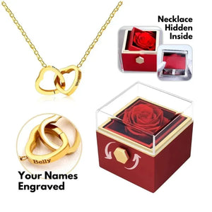 Personalized Heart Necklace - Eternal Rose Box