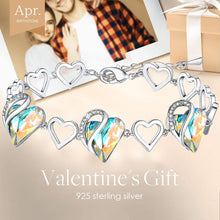 Load image into Gallery viewer, Love Heart Crystals Link Bracelet