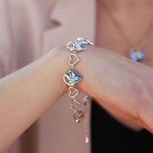 Load image into Gallery viewer, Love Heart Crystals Link Bracelet