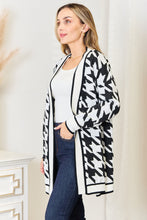 Load image into Gallery viewer, Houndstooth Open Front Longline Cardigan