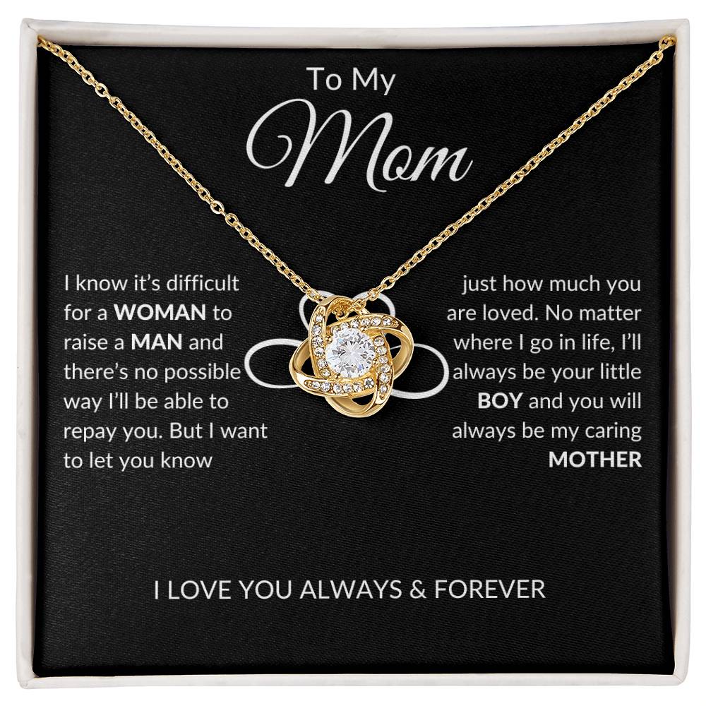 Caring Mom - From Son - Love Knot Necklace