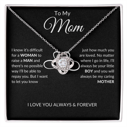 Caring Mom - From Son - Love Knot Necklace