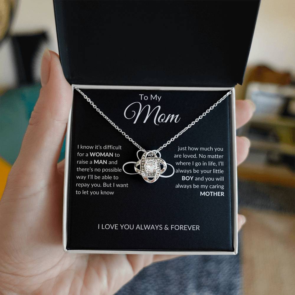 Caring Mom - From Son - Love Knot Necklace