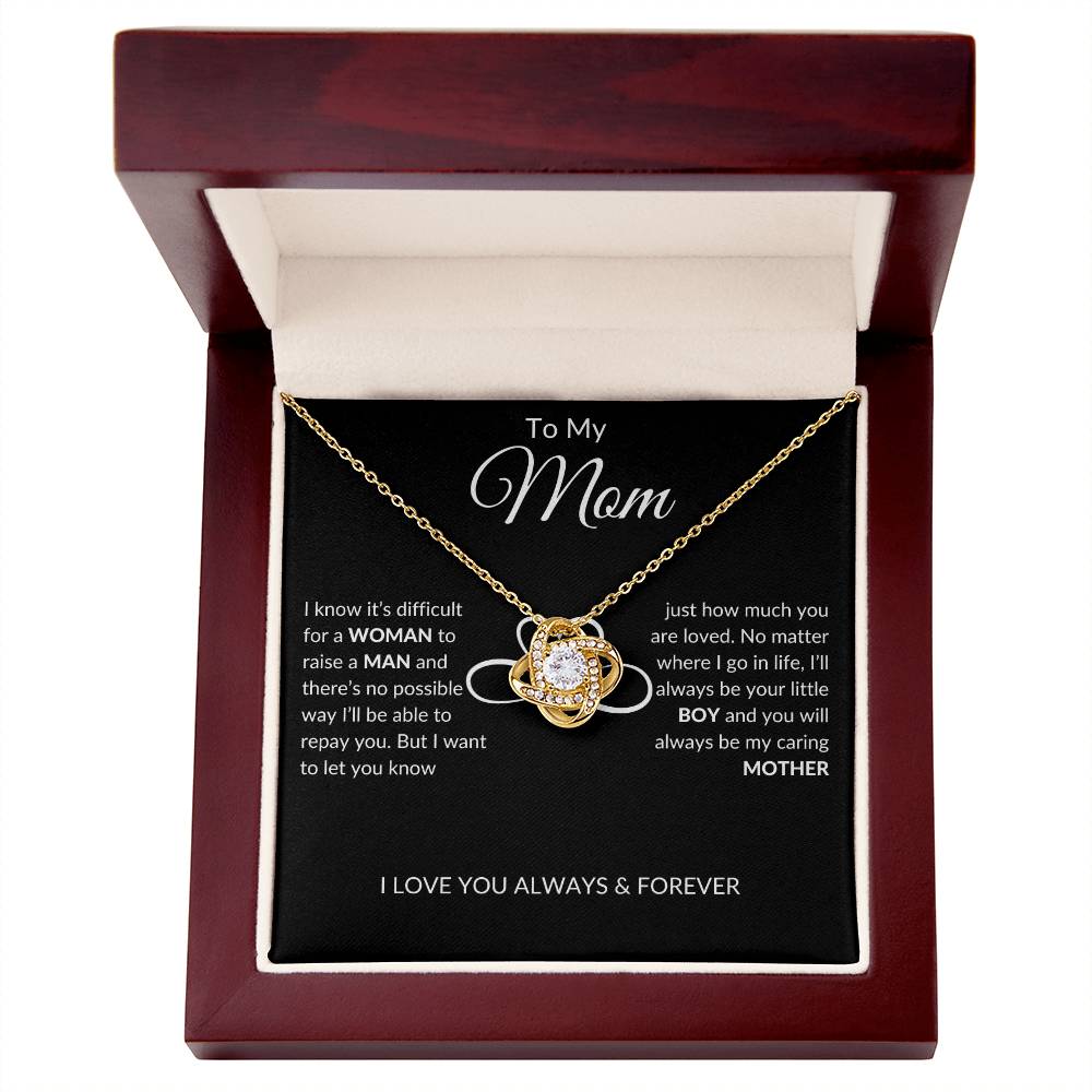 Caring Mom - From Son - Love Knot Necklace