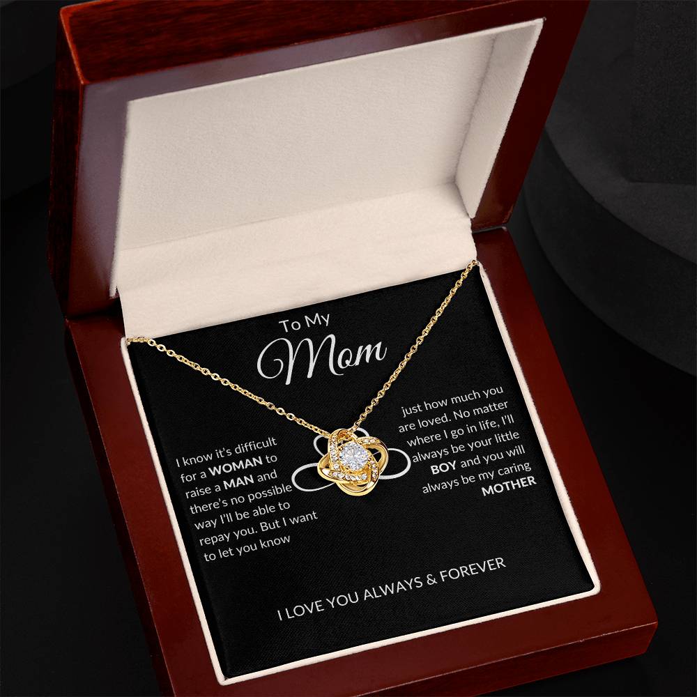 Caring Mom - From Son - Love Knot Necklace