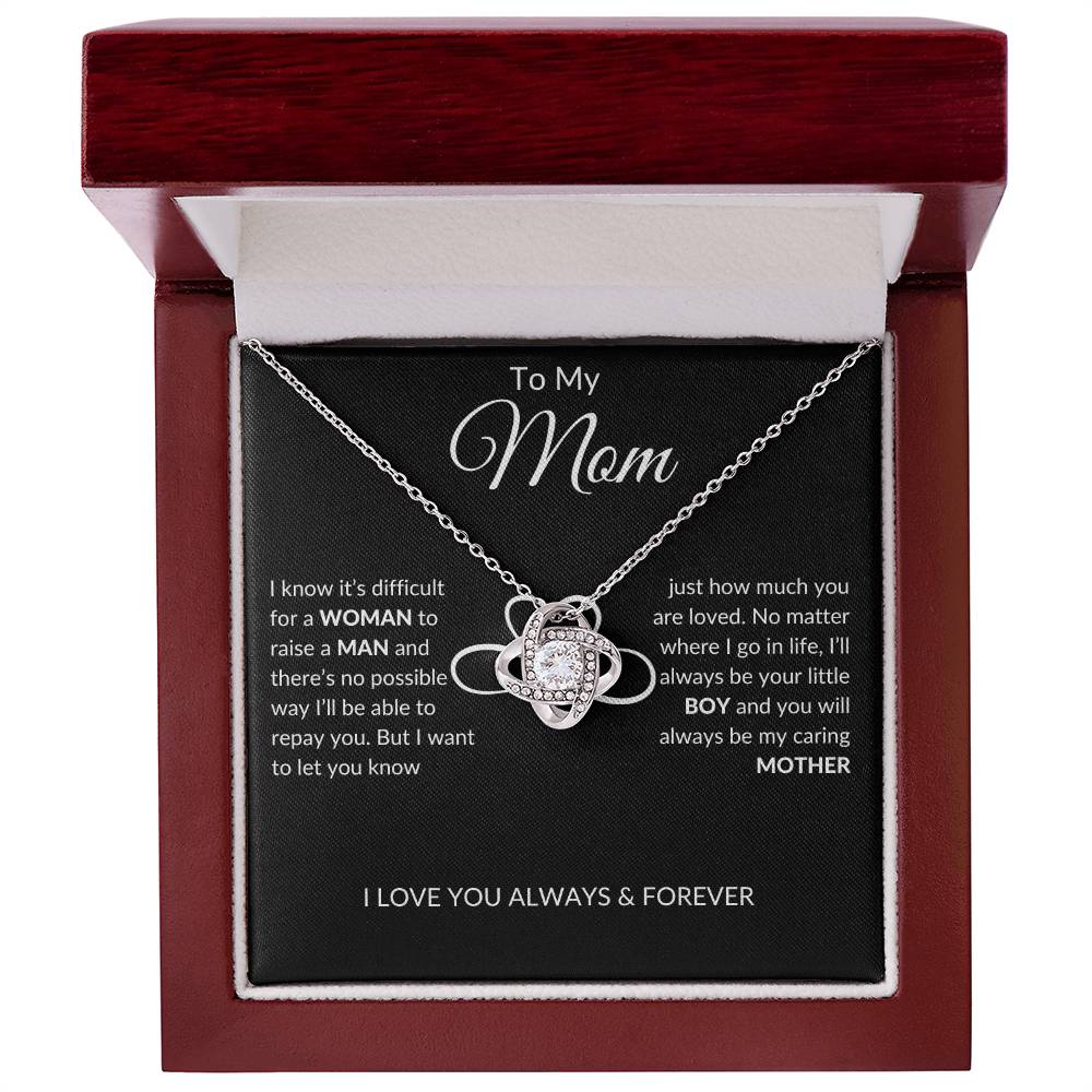 Caring Mom - From Son - Love Knot Necklace