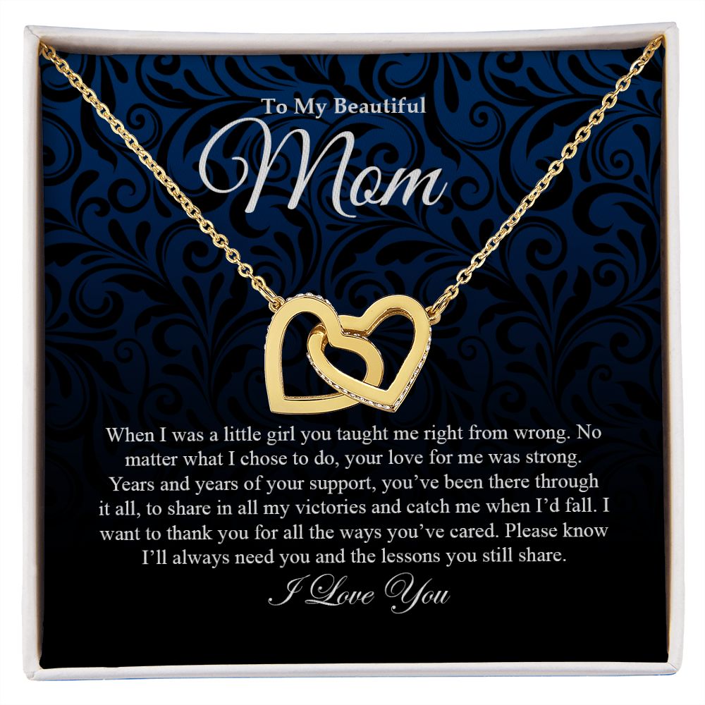 To My Mom | Thank You | Interlocking Hearts Necklace