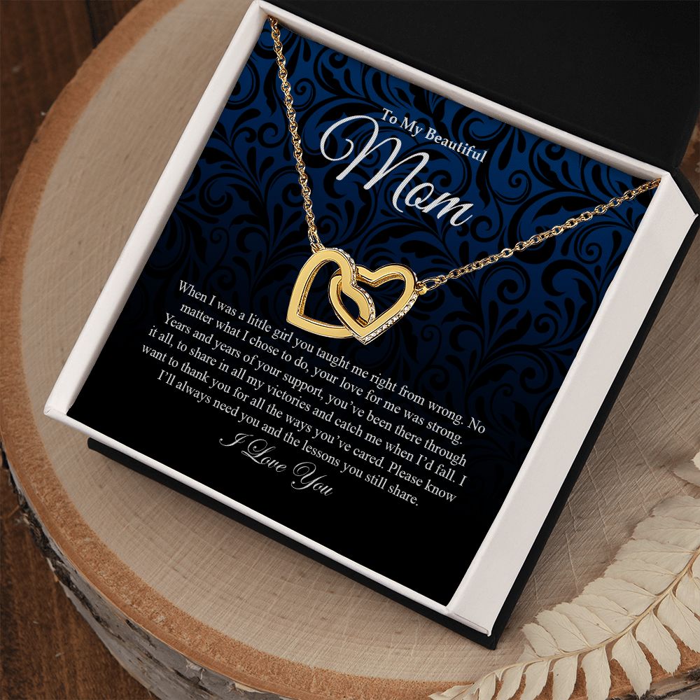 To My Mom | Thank You | Interlocking Hearts Necklace