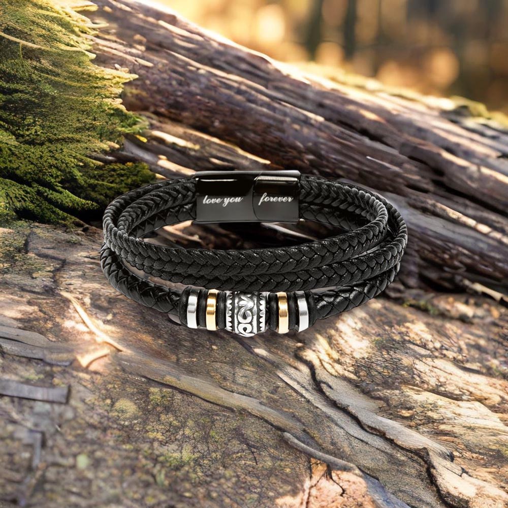 To My Man - Leather Bracelet - BLK