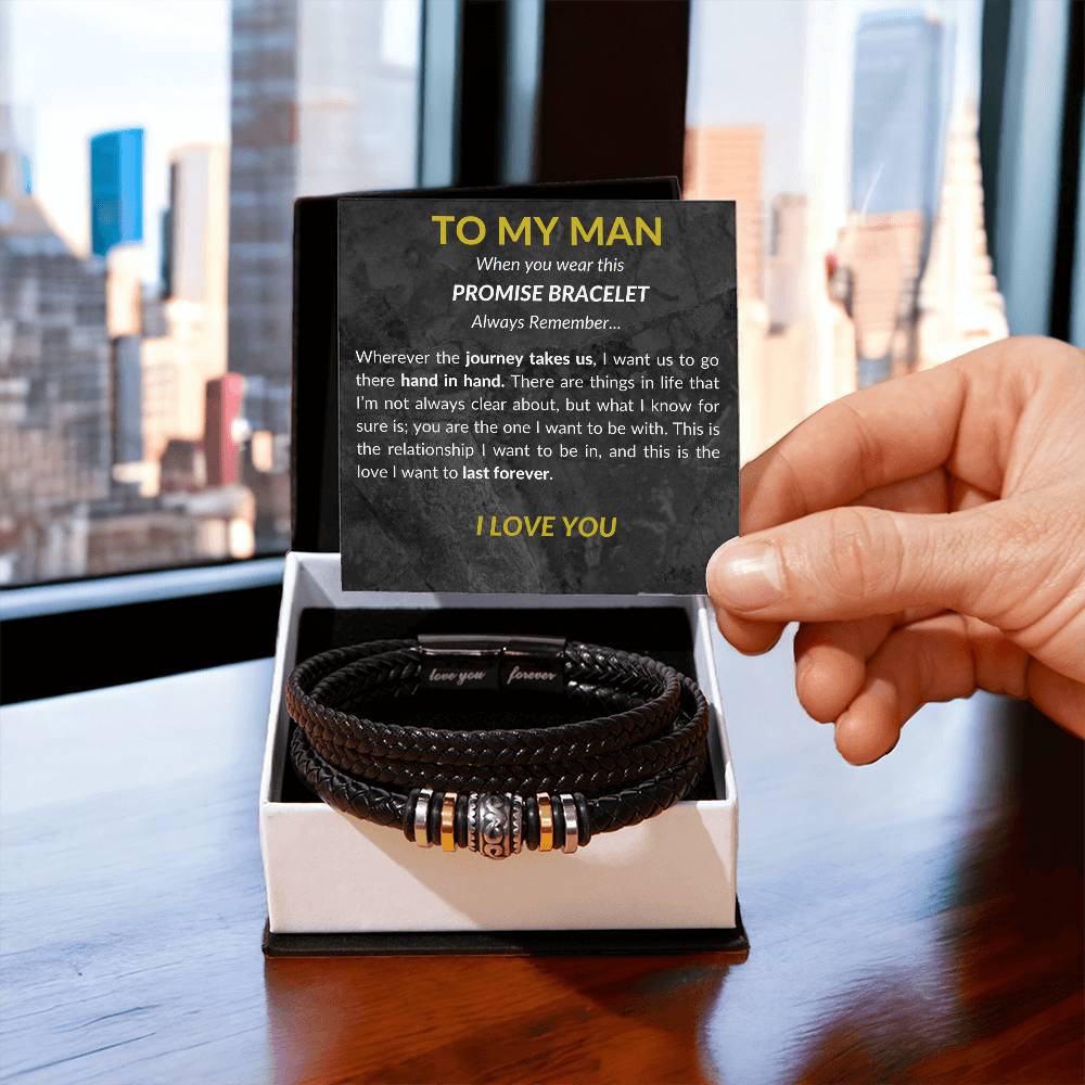 To My Man - Leather Bracelet - BLK