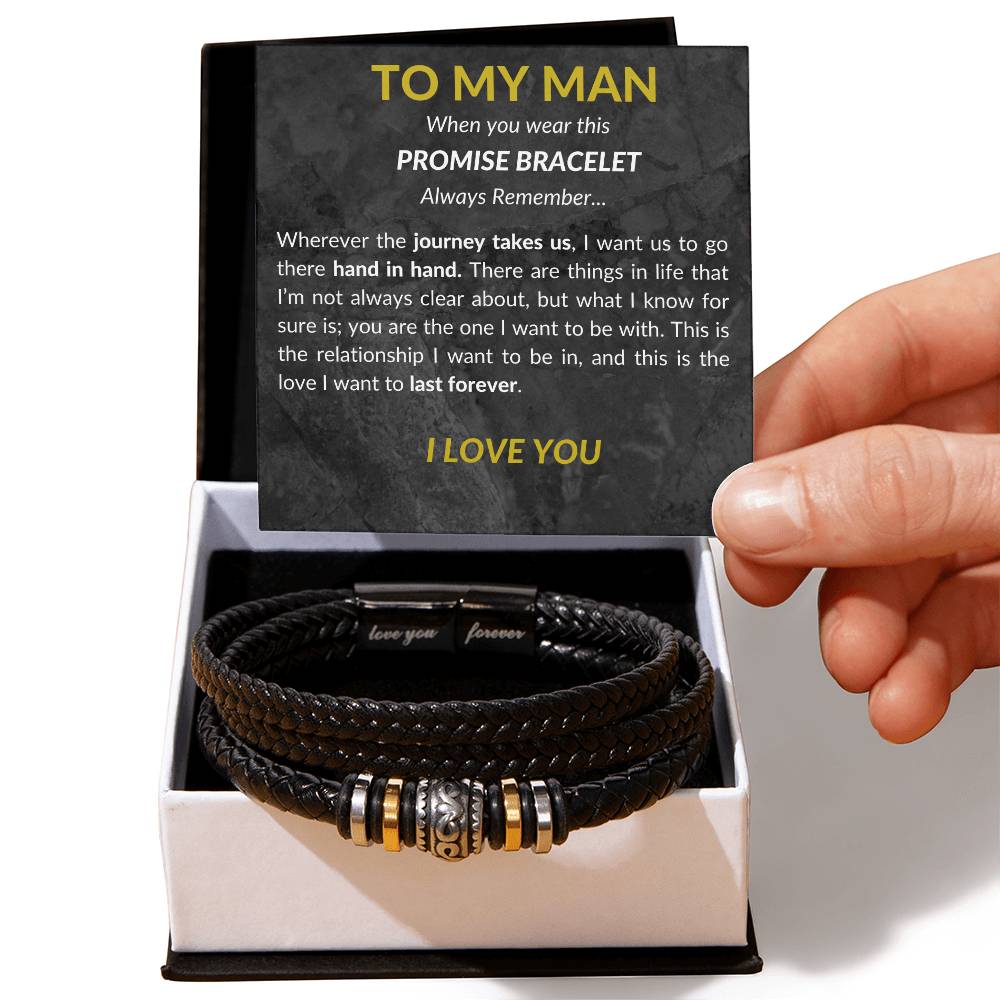 To My Man - Leather Bracelet - BLK