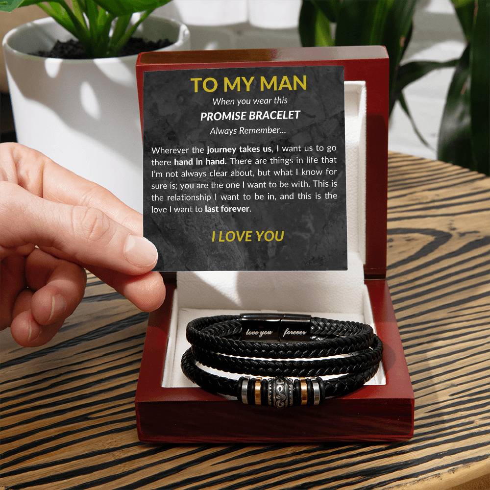 To My Man - Leather Bracelet - BLK