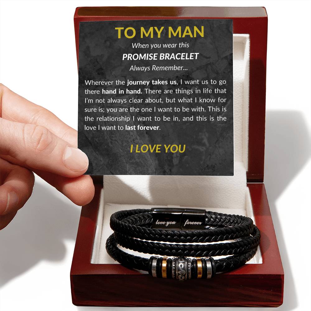 To My Man - Leather Bracelet - BLK