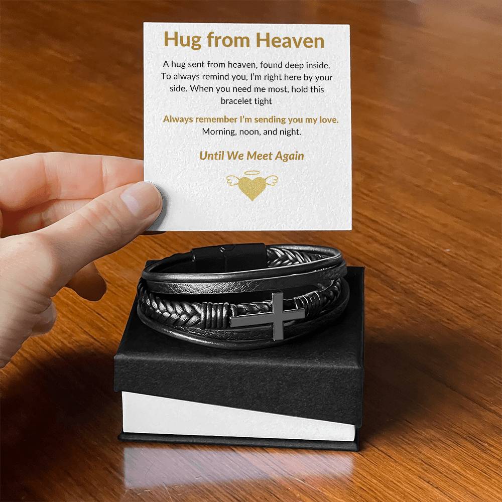 Hugs From Heaven - Leather Cross Bracelet