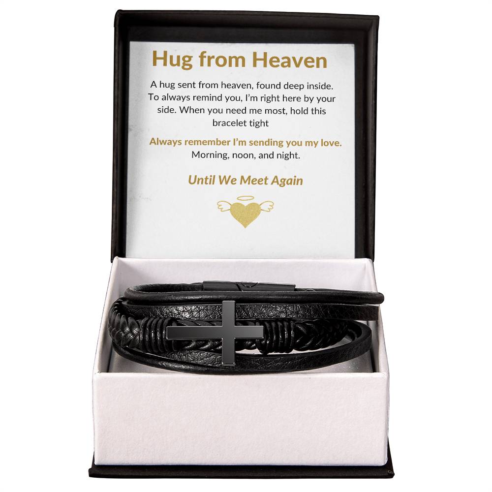 Hugs From Heaven - Leather Cross Bracelet