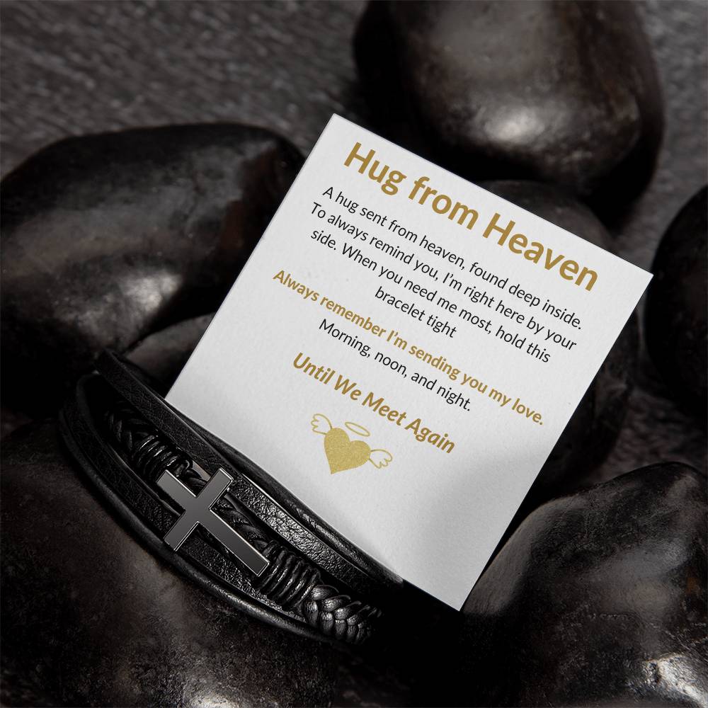 Hugs From Heaven - Leather Cross Bracelet