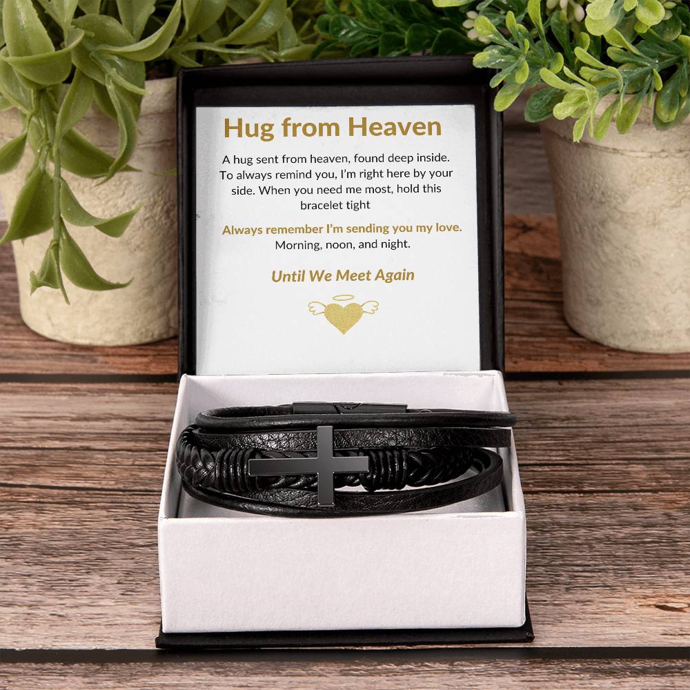 Hugs From Heaven - Leather Cross Bracelet