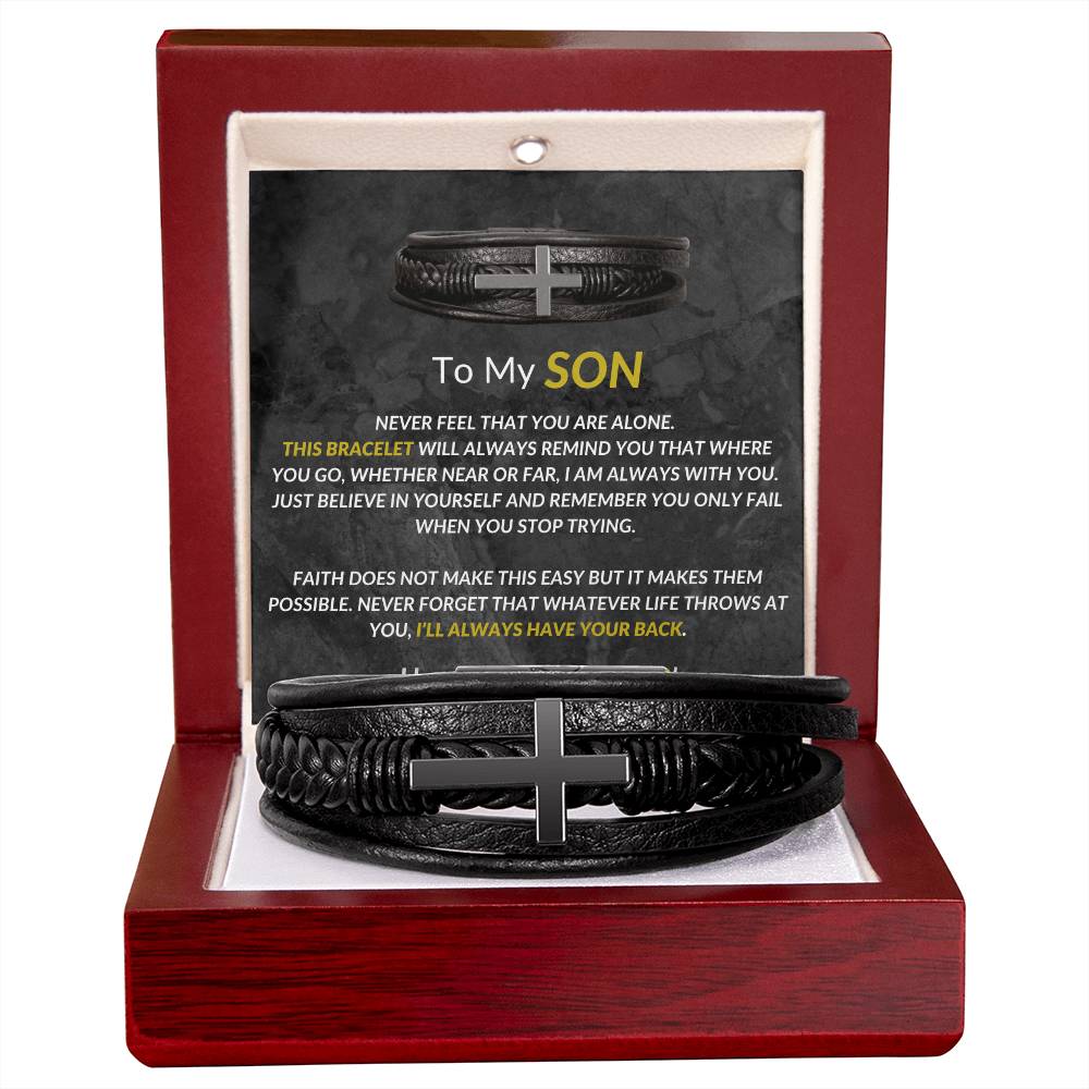 Love You Forever - Cross Bracelet - Son from Dad