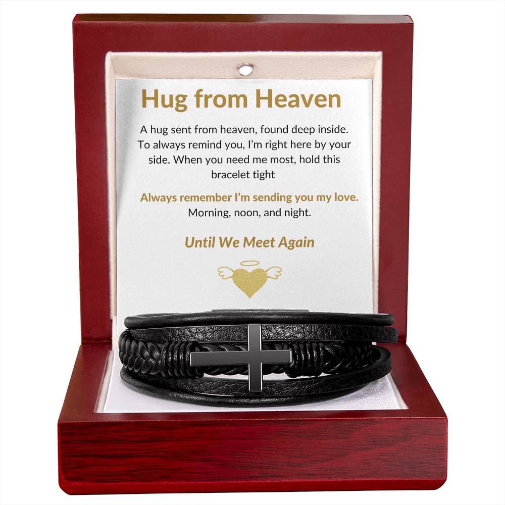 Hugs From Heaven - Leather Cross Bracelet