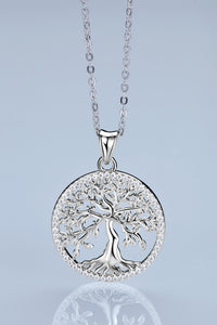 Adored 925 Sterling Silver Moissanite Tree Pendant Necklace