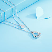 Load image into Gallery viewer, Stainless Steel Cutout Heart Double-Layered Necklace