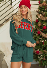 Load image into Gallery viewer, MERRY Round Neck Long Sleeve Top and Shorts Lounge Set