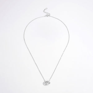 Sterling Silver Inlaid Zircon Heart Necklace