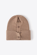 Load image into Gallery viewer, Button Detail Rib-Knit Cuff Beanie