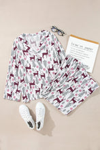 Load image into Gallery viewer, Printed Long Sleeve Top and Drawstring Pants Lounge Set