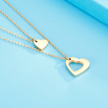 Load image into Gallery viewer, Stainless Steel Cutout Heart Double-Layered Necklace